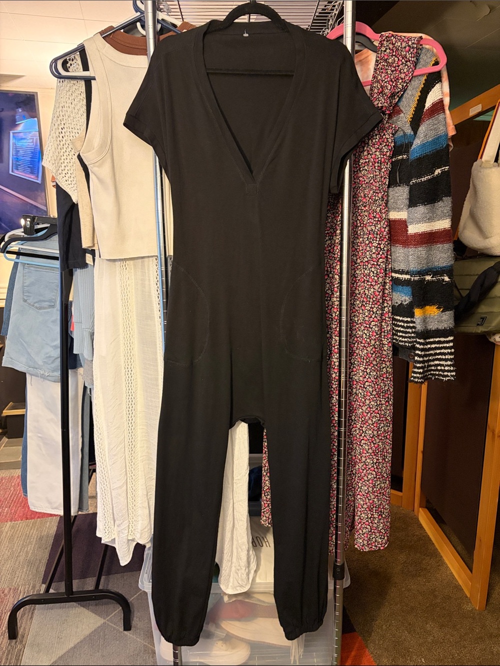 Free People Hot Shot Jumpsuit DUPE Black Small